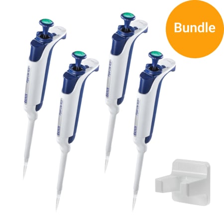 Pipette Bundle #4 with four LTS Manual Single-Channel Pipettes (0.2 - 1000 µL) and Magnetic Hang-up